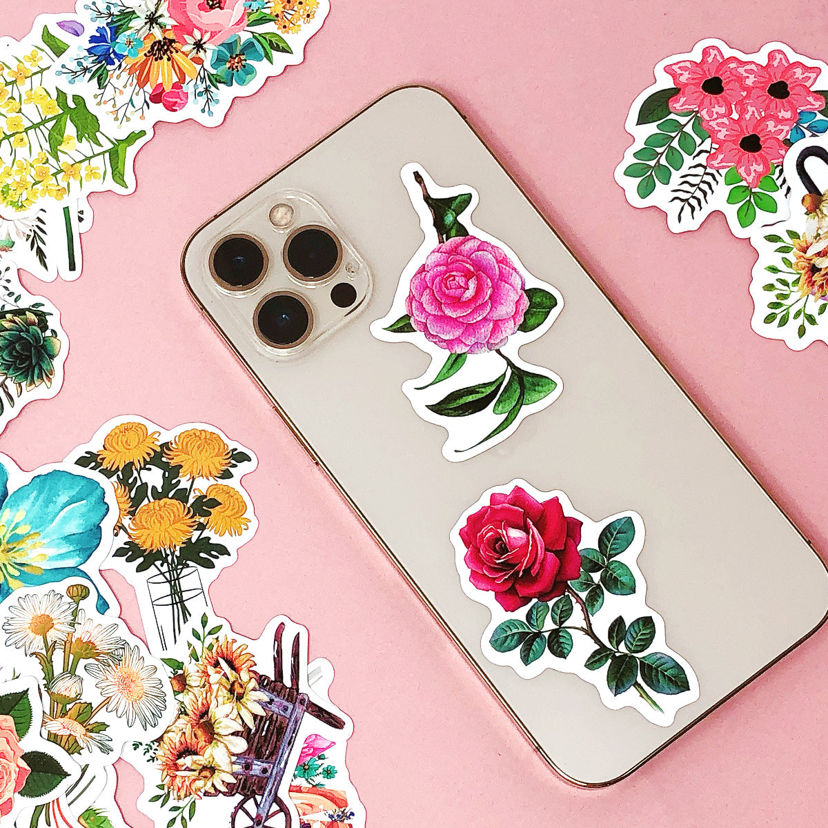 Wrapables Waterproof Vinyl Stickers for Water Bottles, Laptop, Phones, Skateboards, Decals for Teens, 100pcs, Plants & Animals