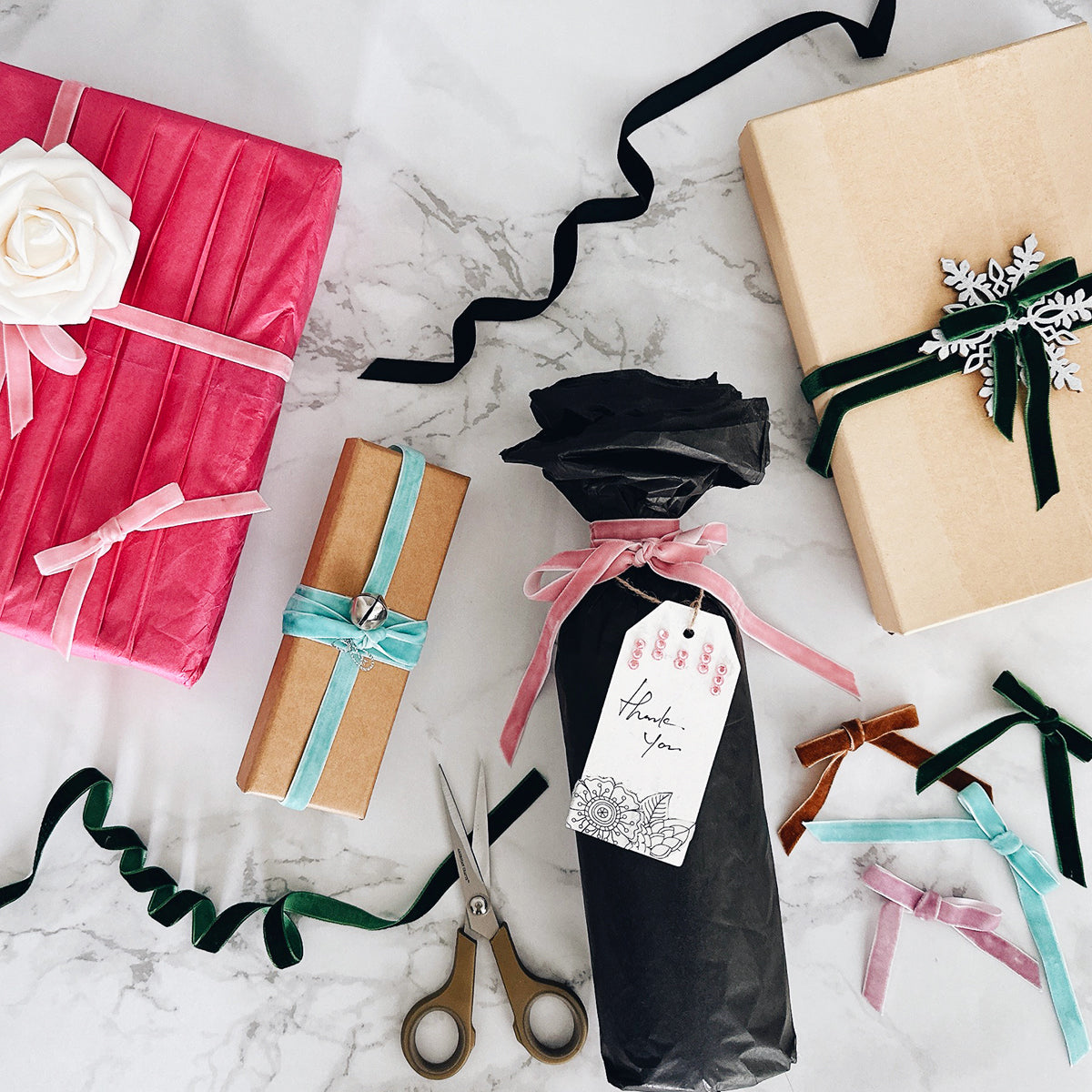 Wrapables 3/8 Inch Christmas Velvet Ribbon for Gift Wrapping, Wedding Decorations, Hair Bows, Crafting (25 Yards), Dark Green