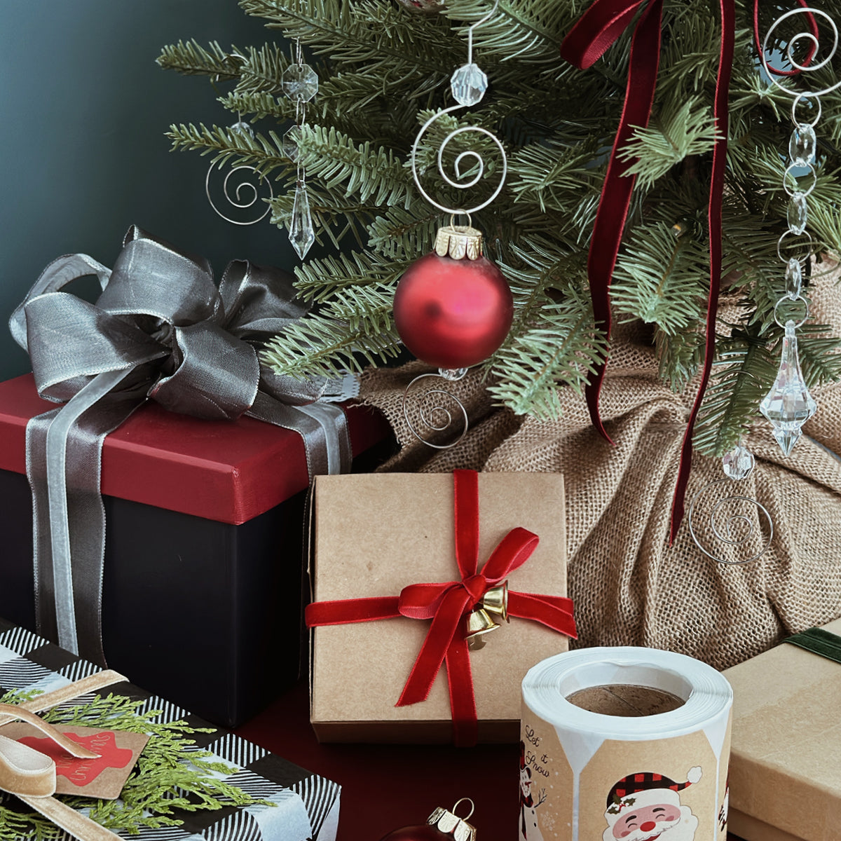 Wrapables 3/8 Inch Christmas Velvet Ribbon for Gift Wrapping, Wedding Decorations, Hair Bows, Crafting (25 Yards), Dark Green