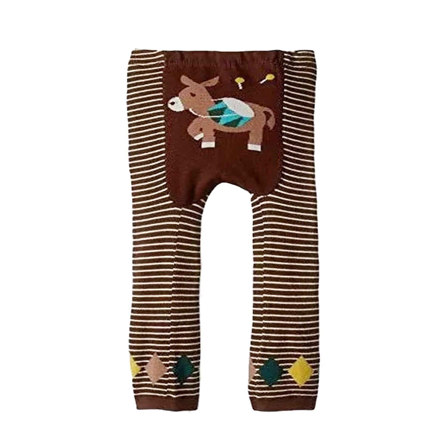 Wrapables Baby and Toddler Animal Leggings (Set of 3), 6 to 12 months, Pink and Brown