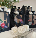 Wrapables Large & Small Monogram Nylon Reusable Bags, Set 2