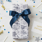 Wrapables Satin Ribbon for Gift Wrap, Weddings, Floral Bouquets, DIY Crafts, 1.5 Inch x 50 Yards (Set of 2), Sky Blue / Navy