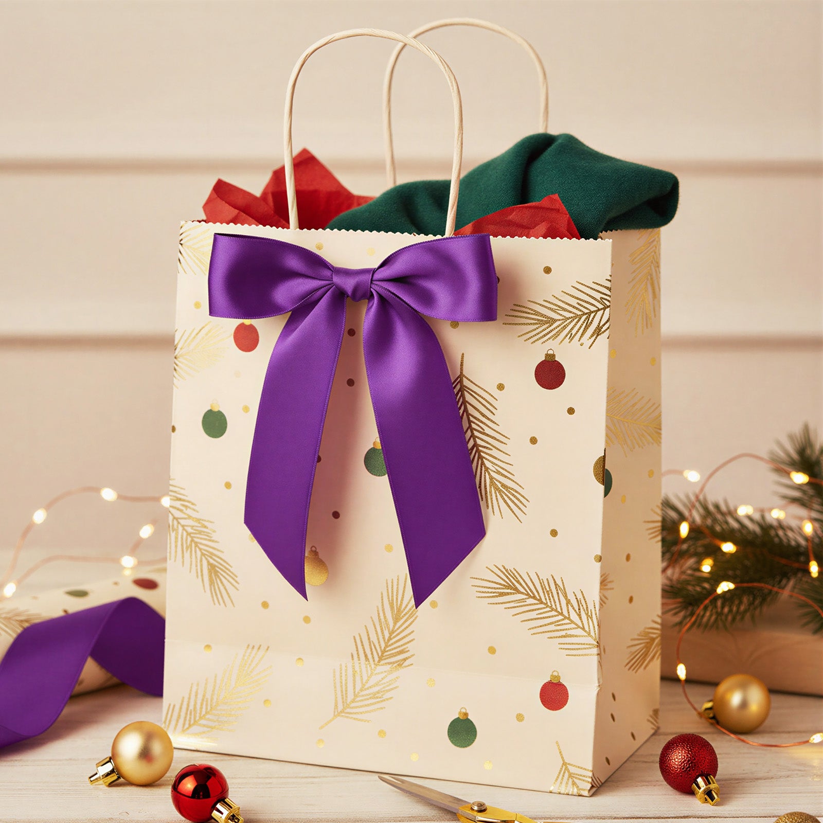 Wrapables Christmas Satin Ribbon for Holiday Gift Wrapping, Weddings, Ribbon Bow, Floral Bouquets, DIY Crafts, 1.5 Inch x 25 Yards