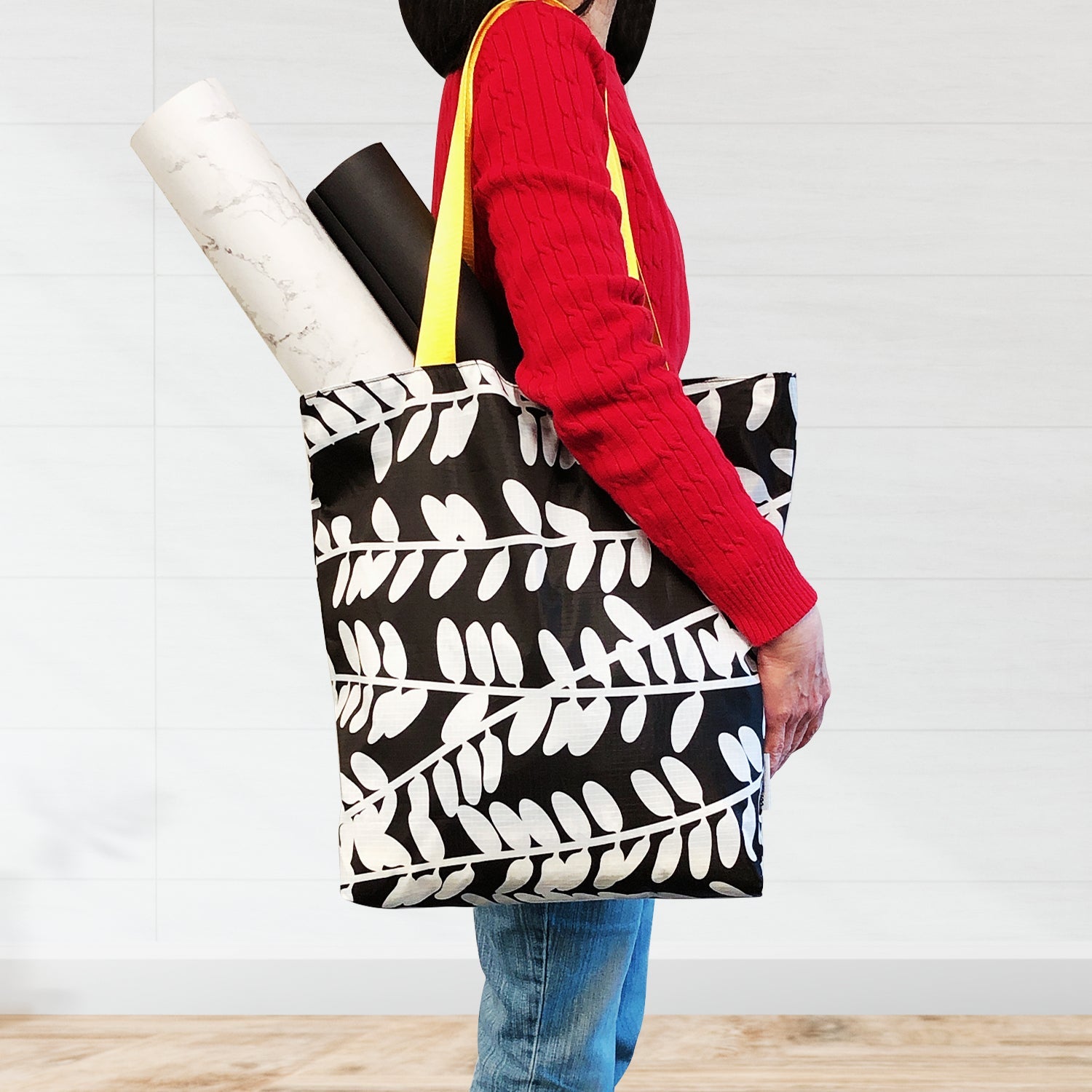 Wrapables Stylish Compact Folding Ripstop Polyester Tote Bag, Shoulder Bag, Travel Bag, Shopping Bag, Foliage