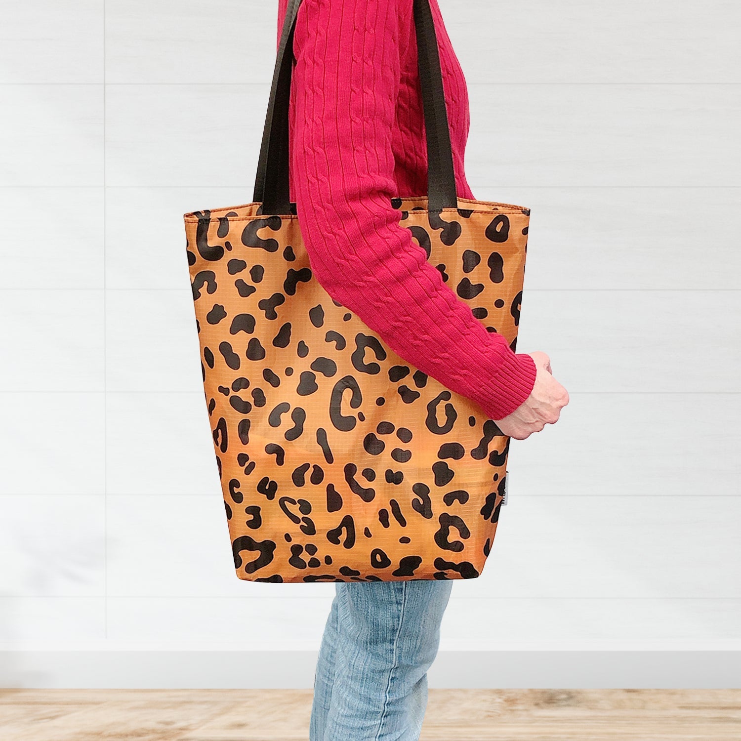 Wrapables Stylish Compact Folding Ripstop Polyester Tote Bag, Shoulder Bag, Travel Bag, Shopping Bag, Savanna