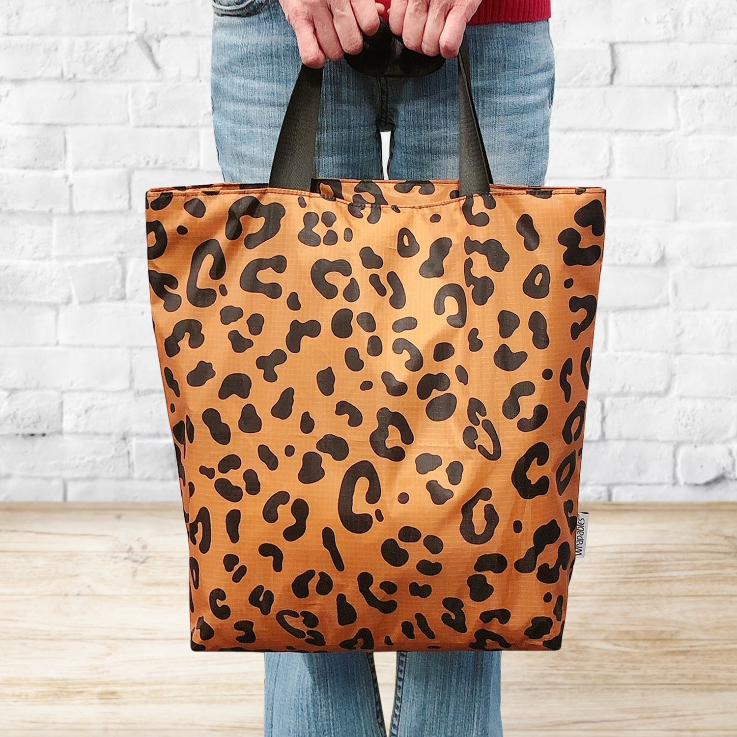 Wrapables Stylish Compact Folding Ripstop Polyester Tote Bag, Shoulder Bag, Travel Bag, Shopping Bag, Savanna