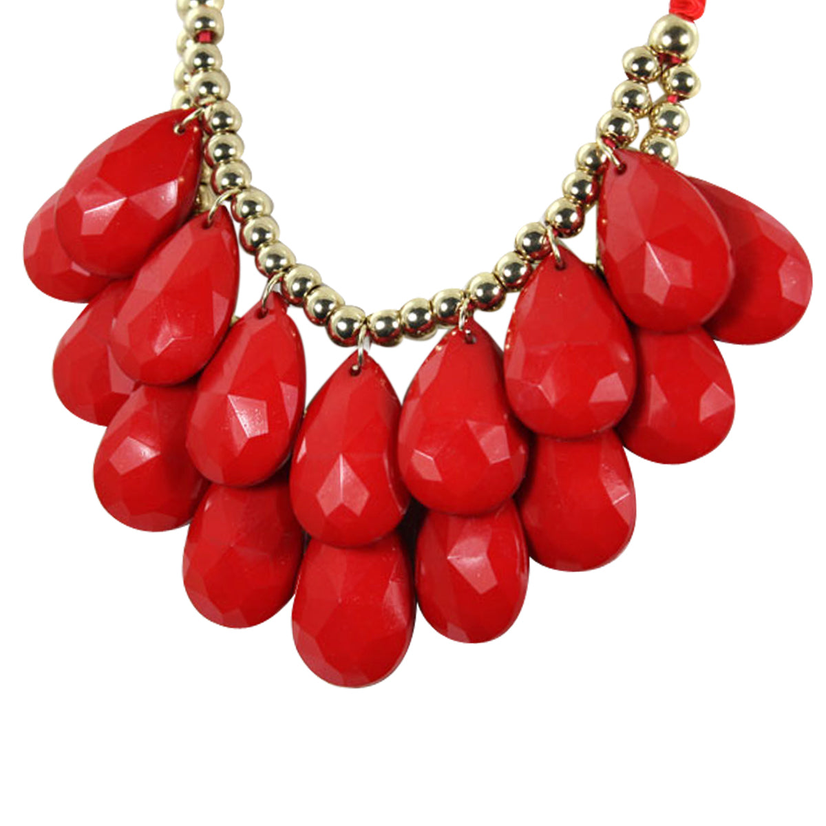 Wrapables Double Layer Chunky Acrylic Teardrop Bib Necklace