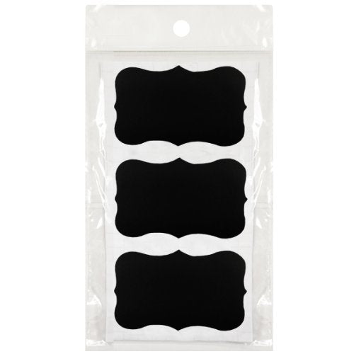 Wrapables Set of 51 Chalkboard Labels / Chalkboard Stickers - 3.5" x 2" Fancy Rectangle