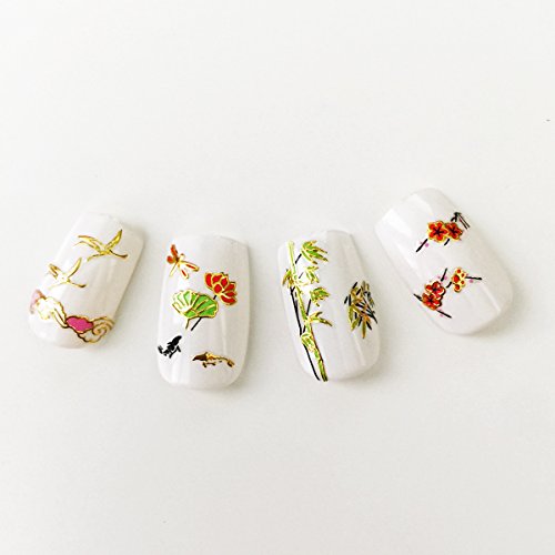 Wrapables Nail Art Nail Stickers - Asian Inspired Cherry Blossons (set of 6)