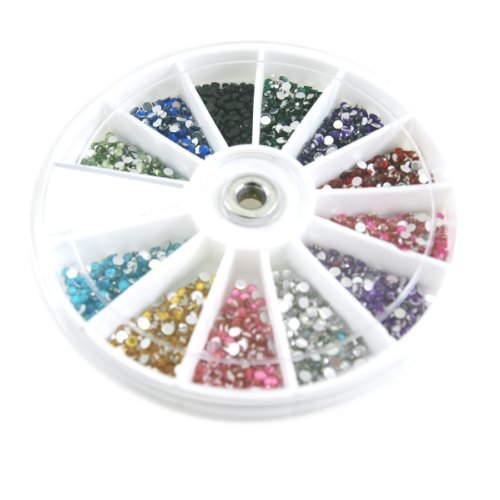 Wrapables Rhinestones 2400 Piece 12 Color Nail Art Nailart Manicure Wheels