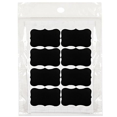 Wrapables Oval/Rectangle/ Fancy Rectangle Chalkboard Labels/Stickers, 2.5 by 1.75-Inch, Set of 48