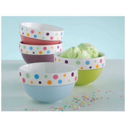Polka Dot Ice Cream Bowls (set of 4)