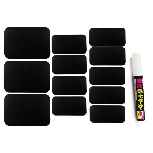 Wrapables Set of 32 Chalkboard Labels in Various Sizes With Chalk Marker