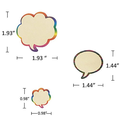 Wrapables Rainbow Thinking Bubble Sticky Notes (Set of 2)
