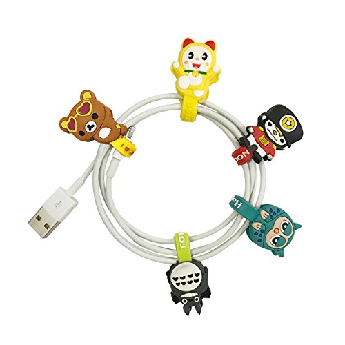 Wrapables Silly Cartoon Characters Cord Organizer / Earphone Wrap (Set of 5)
