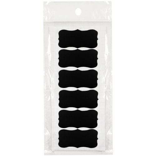 Wrapables Set of 60 Chalkboard Labels / Chalkboard Stickers - 2" x 1" Fancy Rectangle With Chalk Pen [A67144 + A65488]