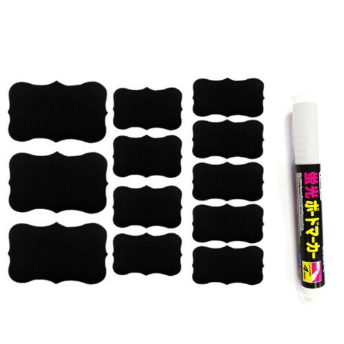 Wrapables Set of 64 Chalkboard Labels / Chalkboard Stickers with White Liquid Chalk Pen