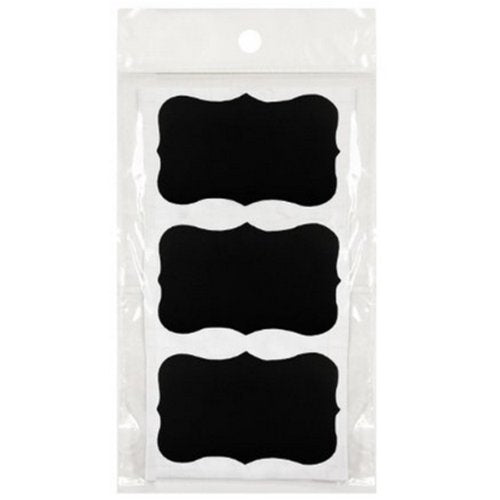 Wrapables Set of 51 Chalkboard Labels / Chalkboard Stickers - 3.5" x 2" Fancy Rectangle With Chalk Pen