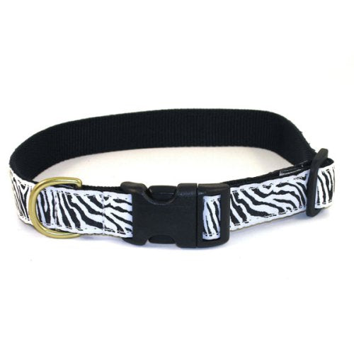 Zebra Print Dog Collar - Large (15-21"L x 1"W)