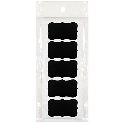Wrapables Fancy Rectangle Chalkboard Labels/Stickers with Chalk Pen