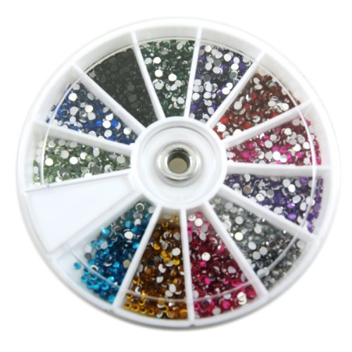 Wrapables Rhinestones 2400 Piece 12 Color Nail Art Nailart Manicure Wheels