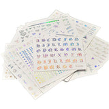 Wrapables Holographic Nail Stickers Metallic Letters, Numbers & Patterns Nail Stickers Nail Art (24 sheets)