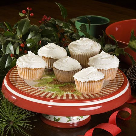 Reversible Cake Plate / Chip & Dip - Christmas Mistletoe