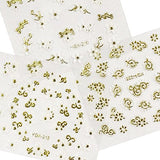 Wrapables 24 Sheets Gold & White Henna Nail Stickers Mandala Nail Stickers Vines Nail Art