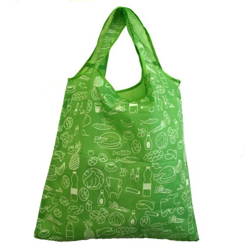 Printed Reusable Shopping Tote Bag - Flowers
