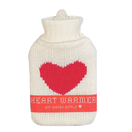 Heart Hot Water Bottle - Small, White (500ml)
