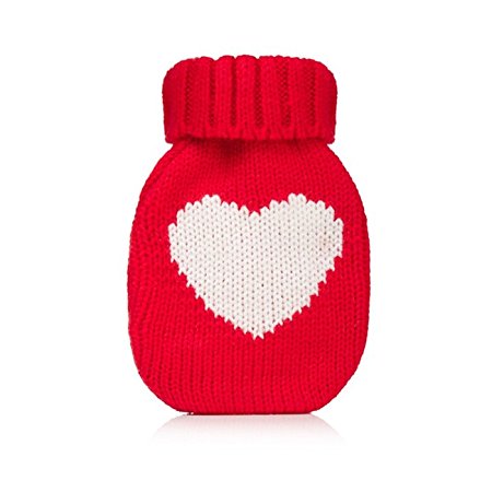 Mini Hottie Knitted Hand Warmer w/ Re-usable Hot Pack, Heart Red