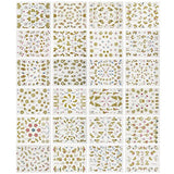 Wrapables 24 Sheets Glitter Nail Stickers Glitter Henna, Mandala Nail Stickers Nail Art