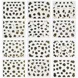 Wrapables 12 Sheets Black Flower with Gold Trim Nail Stickers Nail Art