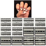 Wrapables Black & White Lace Nail Stickers Fashionable 3D Nail Art (20 sheets)
