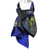 Wrapables Luxurious 100% Charmeuse Silk Square Scarf with Hand Rolled Edges, Van Gogh's Starry Night