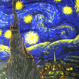 Wrapables Luxurious 100% Charmeuse Silk Square Scarf with Hand Rolled Edges, Van Gogh's Starry Night
