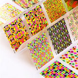 Wrapables 24 Sheets Neon Party Nail Sticker Sheets Nail Art Sheets