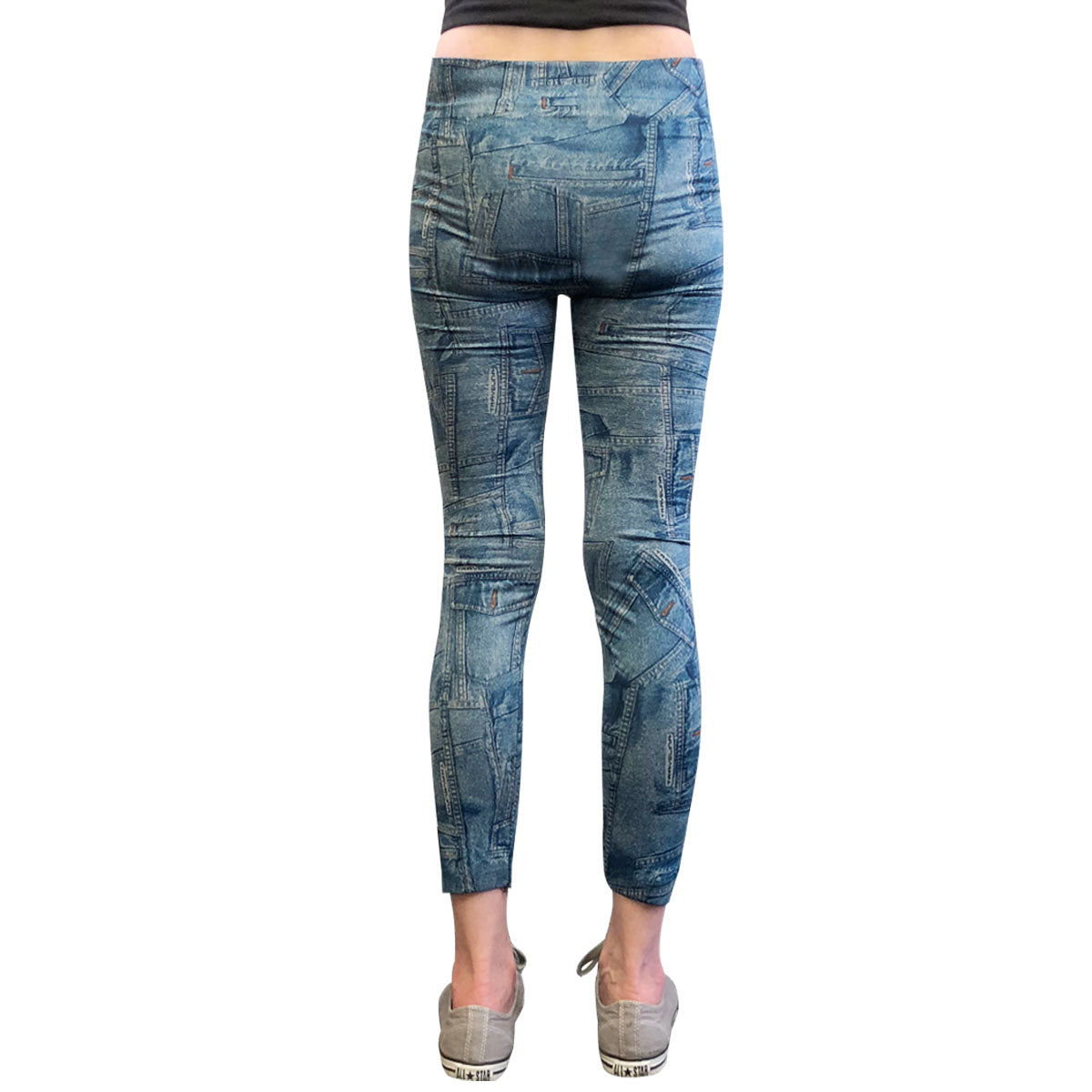 WrapablesÂ® Women's Faux Denim Jeans Print Leggings