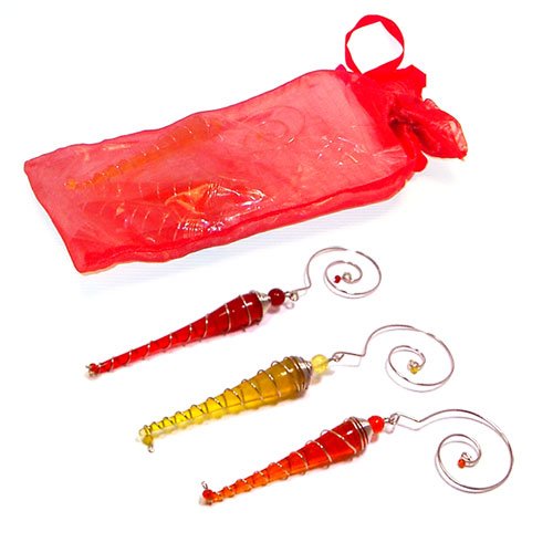 Icicle Decorations - Red