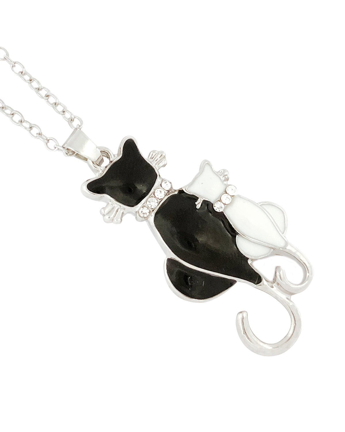 Wrapables® Black and White Cat Pendant Necklace