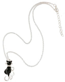 Wrapables Black and White Cat Pendant Necklace
