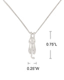 Wrapables 925 Sterling Silver Plated Cute Hanging Cat Pendant Necklace