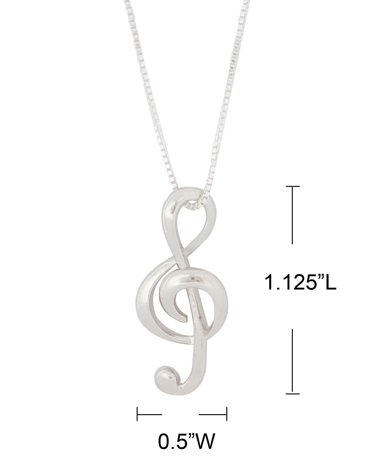 Wrapables® Treble Clef Musical Note Pendant Necklace