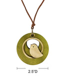 Wrapables Vintage Wooden Bird Long Sweater Necklace