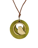 Wrapables Vintage Wooden Bird Long Sweater Necklace