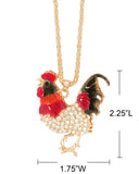 Wrapables Vibrant Rooster Necklace with Rhinestones