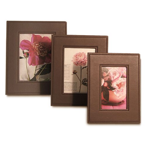 Faux Leather Photo Frames (set of 3)