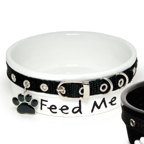 Collared Feed Me Dog Dish