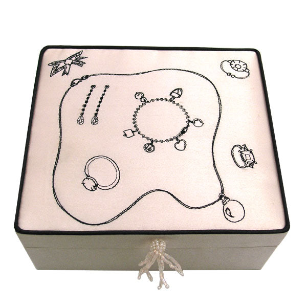 Amelie Jewelry & Trinkets Embroidered Satin Jewelry Box