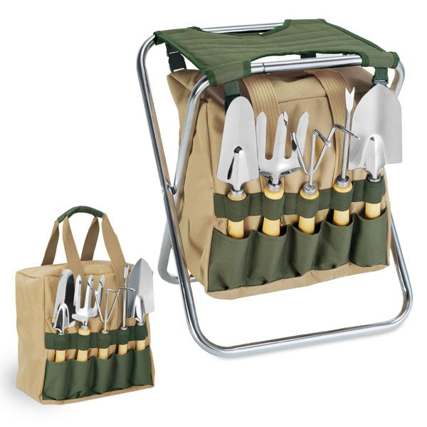 5pc. Gardening Tools with Folding Chair